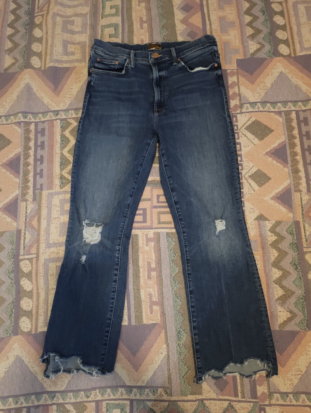 Mother The Insider Crop Step Chew Jeans Womens Distress Size 30